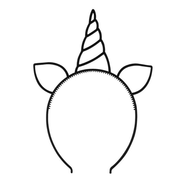 Diadema de fiesta luminosa unicornio 2 uds. negro