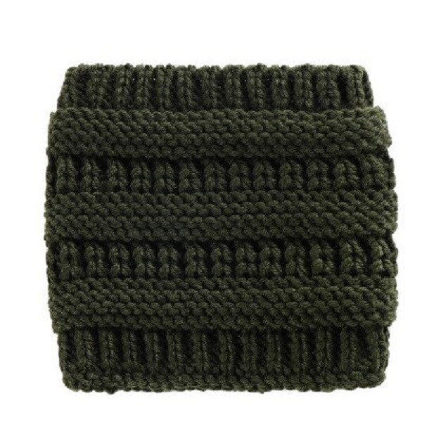 Diadema de punto de invierno para mujer verde militar