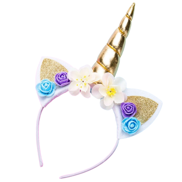 Diadema infantil de unicornio P3993 dorado