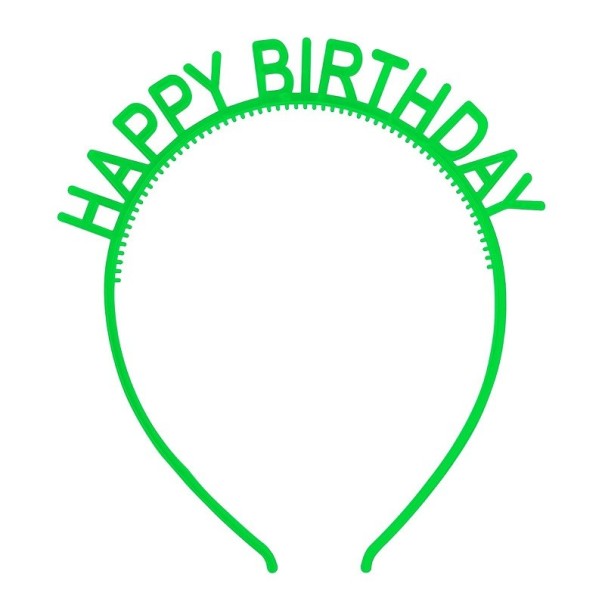 Diadema luminosa de fiesta FELIZ CUMPLEAÑOS 2 uds verde
