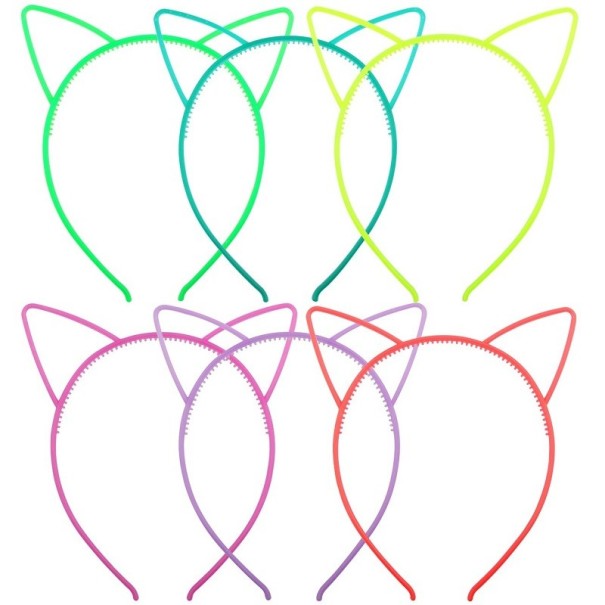 Diadème lumineux de fête avec oreilles de chat 6 pièces 1