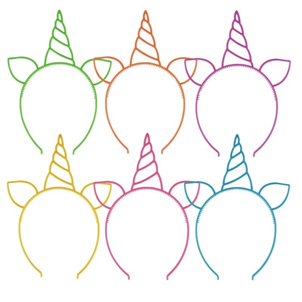 Diadème lumineux licorne 6 pcs 1