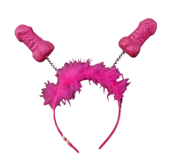 Diadème pour l'enterrement de vie de jeune fille Rose avec plumes et ressorts Accessoire de fête amusant pour la mariée 1