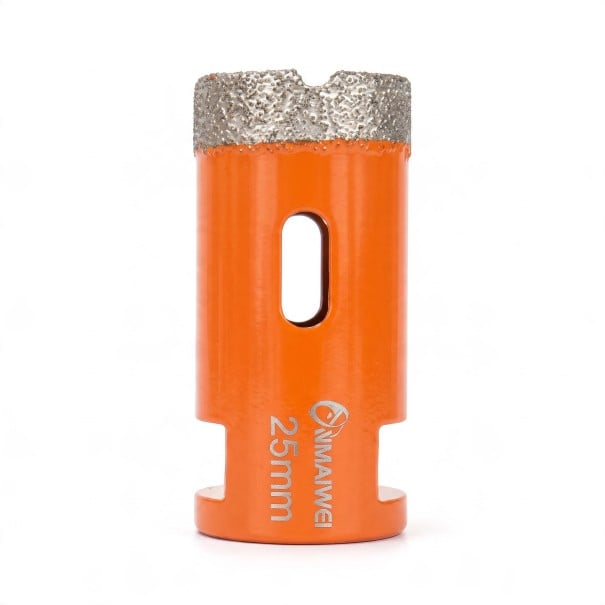 Diamantbohrkrone 25 mm mit M14 Gewinde für Winkelschleifer Vakuumgelöteter Diamant Orange Trockenbohren in Fliesen und Marmor 1