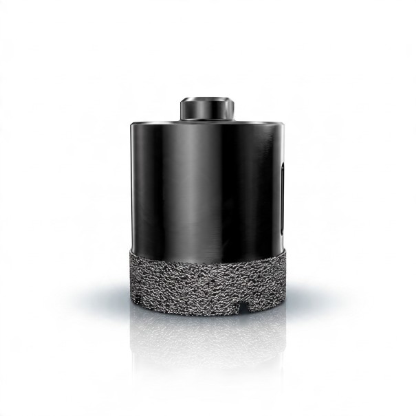 Diamantbohrkrone 55 mm mit M10 Gewinde für Winkelschleifer Gelöteter Diamant Schwarz Trockenbohren in Fliesen, Marmor, Granit und Glas 1