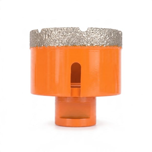 Diamantfúró koronák 60 mm M14 menettel Pro sarokcsiszoló Vakuumhegesztett gyémánt Narancssárga Száraz fúrás burkolatba és márványba 1