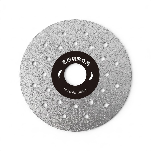 Diamantový řezný a brusný kotouč 100 mm Otvor 20 mm Tloušťka 1 mm Pro úhlovou brusku Stříbrný Suché řezání dlažby mramoru a kamene 1
