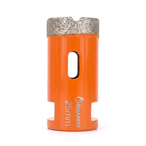 Diamond Core Drill Bit 25 mm with M14 Thread for Angle Grinder Vacuum Brazed Diamond Orange Dry Drilling for Tiles and Marble 1