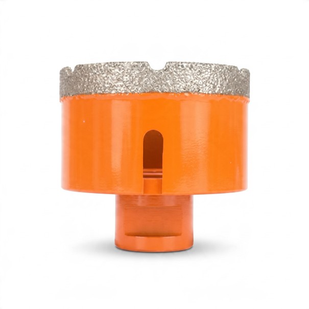 Diamond Core Drill Bit 65 mm with M14 Thread for Angle Grinder Vacuum Brazed Diamond Orange Dry Drilling for Tiles and Marble 1