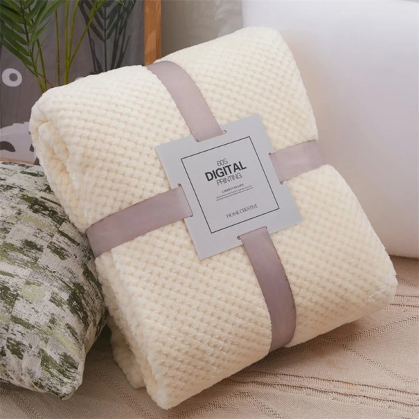 Dicke Fleecedecke für Baby 70x100 cm Bunte Isolierdecke Wärmedecke für Kinderwagen und Kinderbett Für Neugeborene creme
