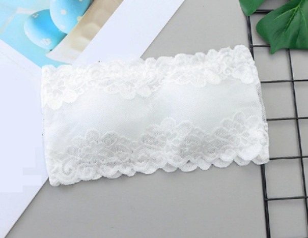 Dievčenská čipkovaná bralette podprsenka biela