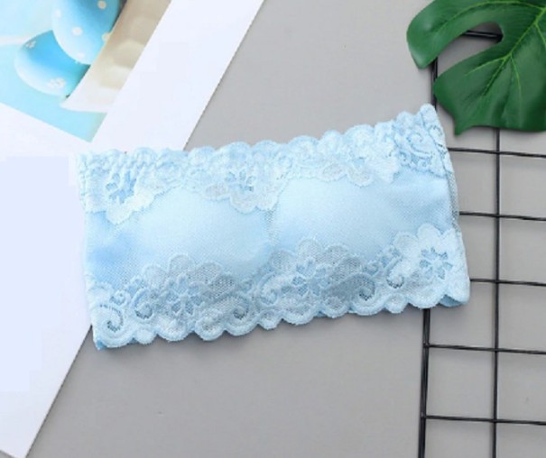 Dievčenská čipkovaná bralette podprsenka svetlo modrá