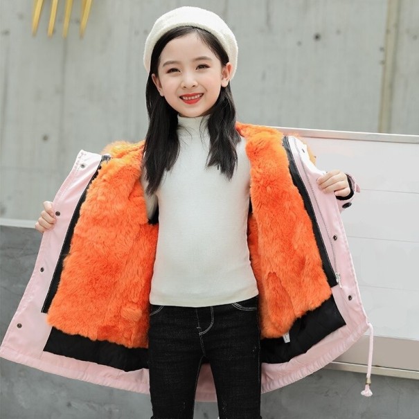 Dievčenská zimná bunda L1961 oranžová 4