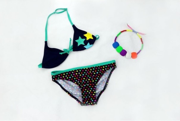 Dievčenské bikiny s hviezdičkami J1260 zelená 10