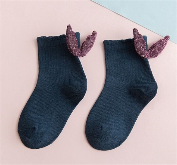 Dievčenské členkové ponožky s krídlami tmavo modrá 3-5 rokov