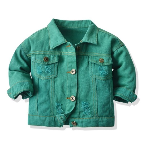 Dievčenské džínsová bunda L1870 zelená 9-12 mesiacov