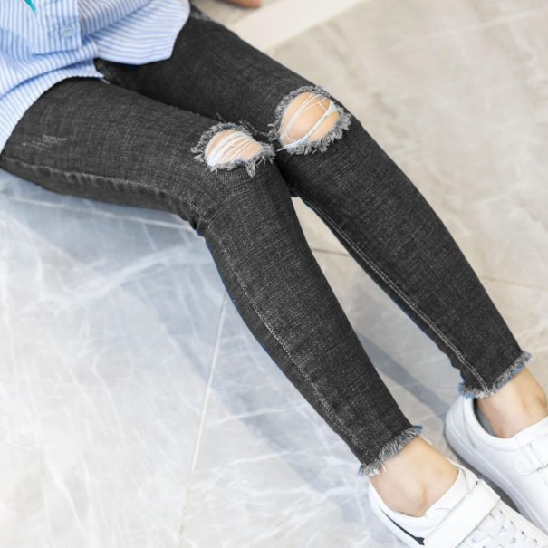 Dievčenské džínsy L2156 čierna 12