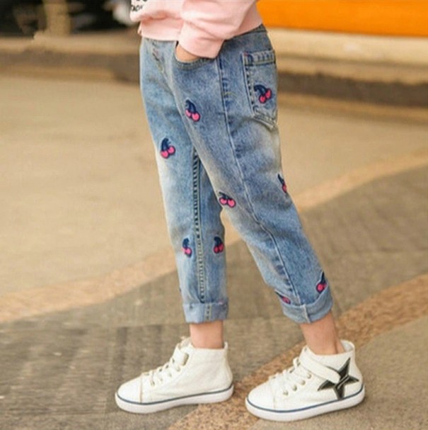 Dievčenské džínsy s čerešňami L2129 12