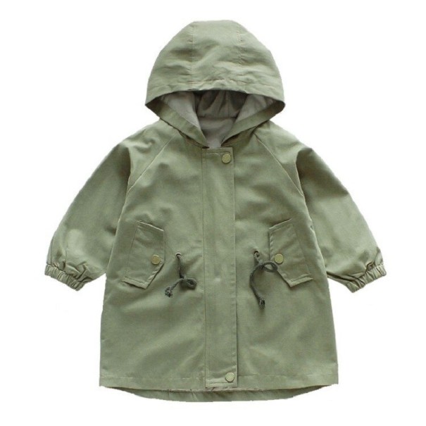 Dievčenské kabát L1901 armádny zelená 3-4 roky