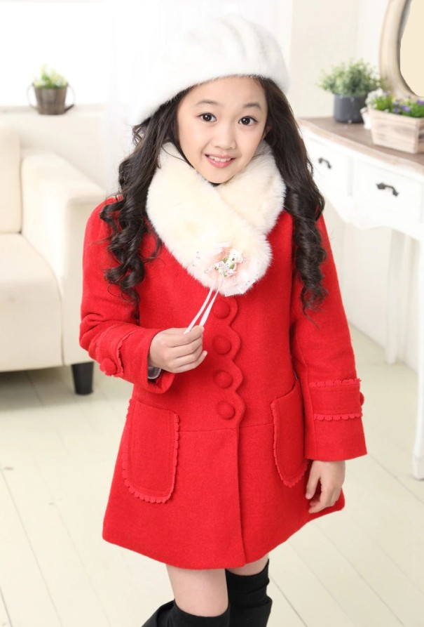 Dievčenské kabát L1954 červená 10