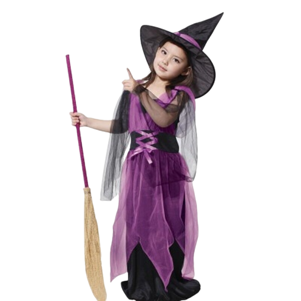 Dievčenské kostým čarodejnice P3869 5-7 rokov