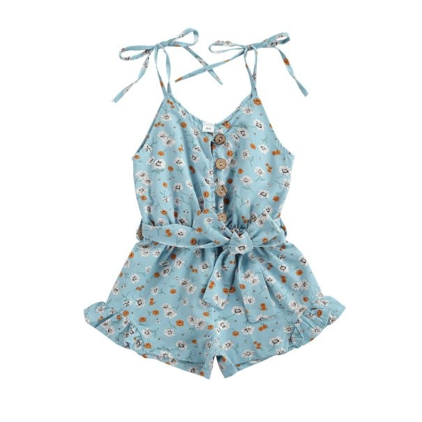 Dievčenské krátky overal s kvetinami 3 B