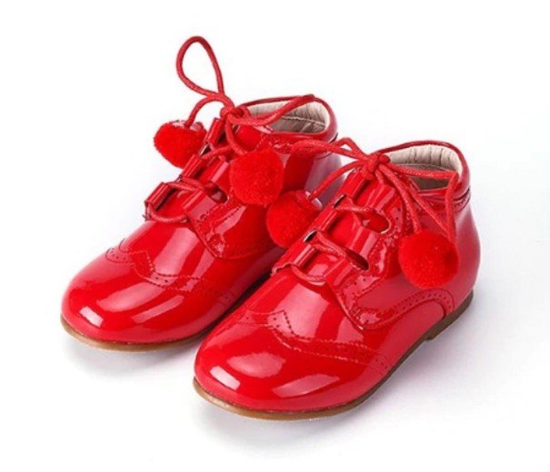 Dievčenské lakované topánky červená 20