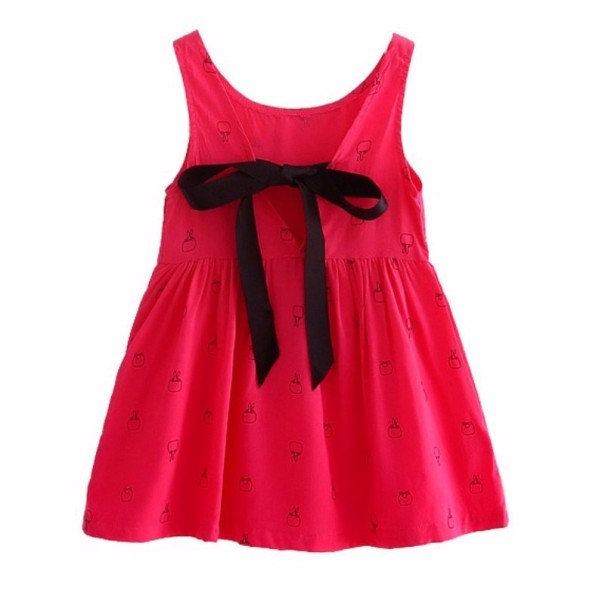 Dievčenské letné šaty so vzorom - Tmavo ružové 3