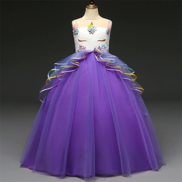 Dievčenské plesové šaty N128 fialová 10