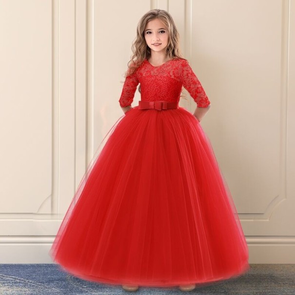 Dievčenské plesové šaty N129 červená 8