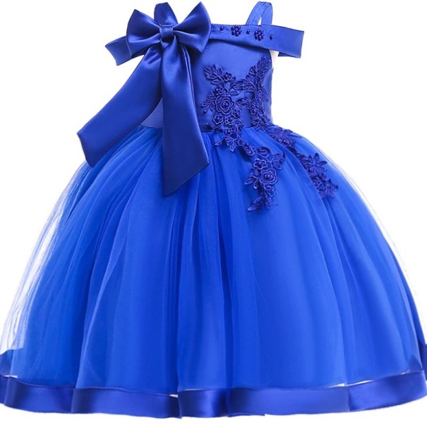 Dievčenské plesové šaty N161 modrá 7
