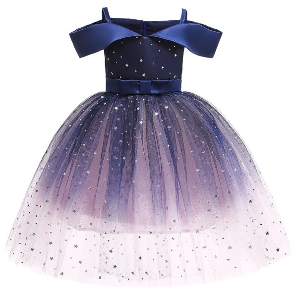 Dievčenské plesové šaty N164 tmavo modrá 8