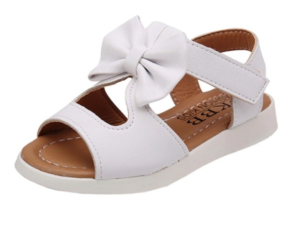Dievčenské sandále s mašľou biela 20
