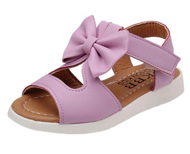 Dievčenské sandále s mašľou fialová 22