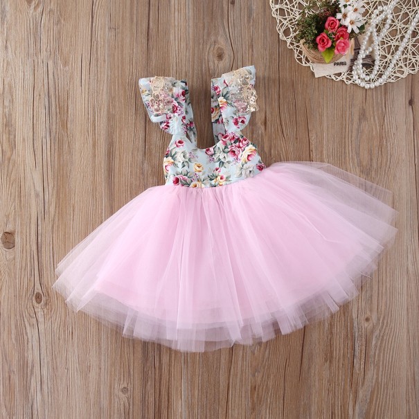Dievčenské šaty ako pre baletku J1280 ružová 3