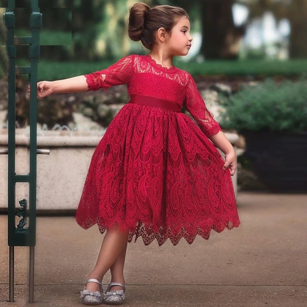 Dievčenské šaty N188 červená 3
