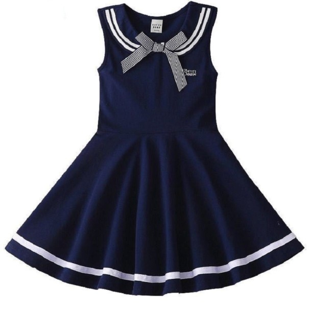 Dievčenské šaty N220 tmavo modrá 8