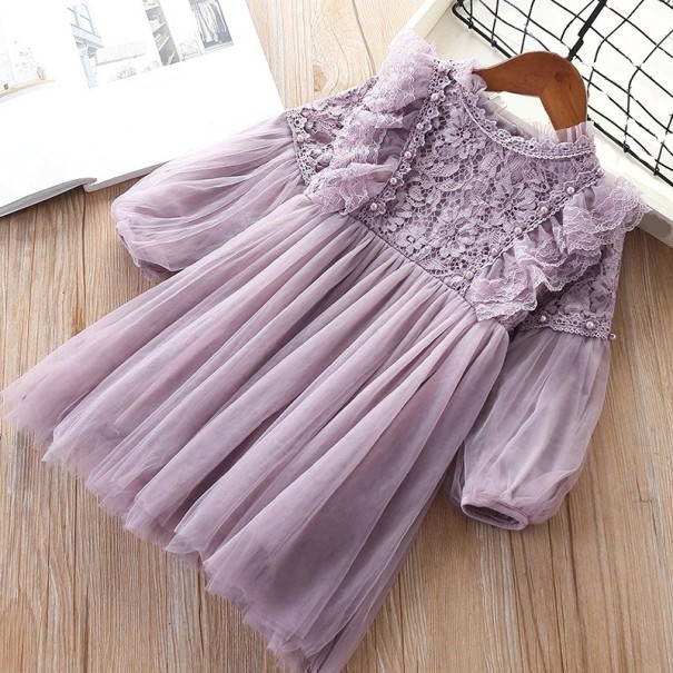 Dievčenské šaty N241 levanduľová 9