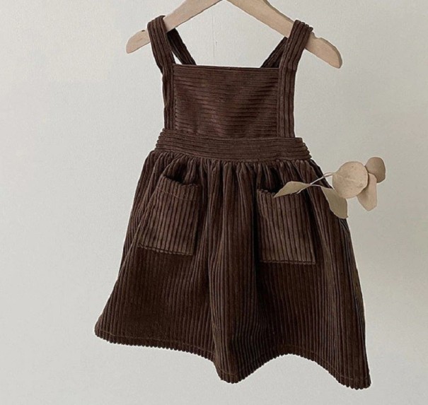 Dievčenské šaty N534 tmavo hnedá 9-12 mesiacov