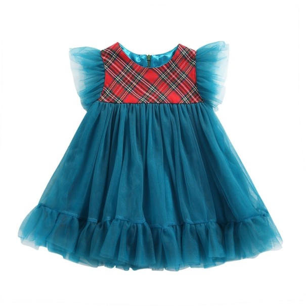 Dievčenské šaty N592 tyrkysová 5