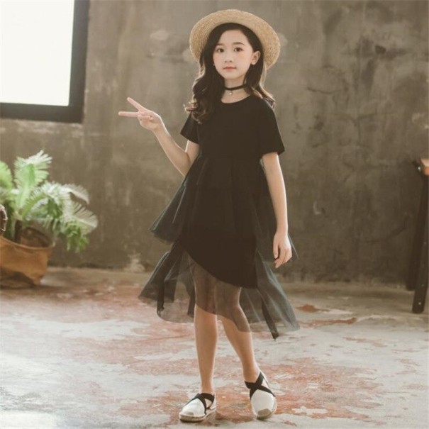 Dievčenské šaty s tylovou sukňou N105 čierna 12