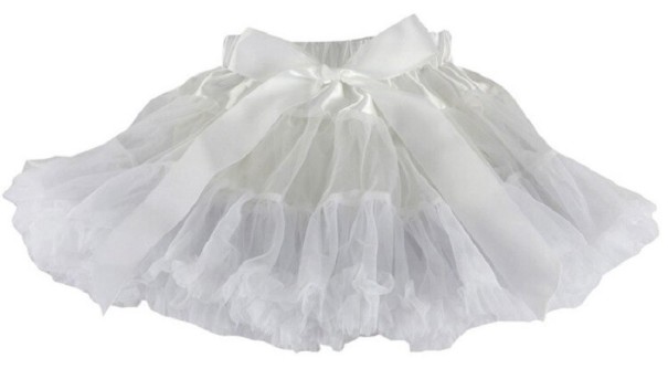 Dievčenské sukne s mašľou L1014 biela 9