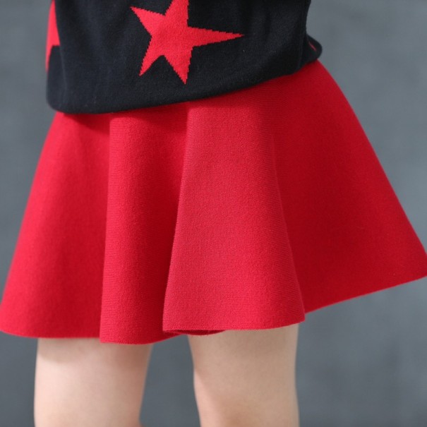 Dievčenské sukne s vysokým pásom J1276 červená 6