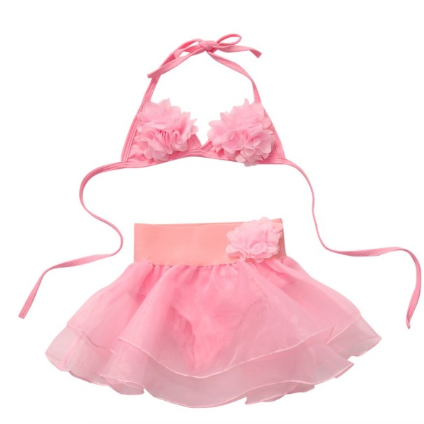 Dievčenské sukňové bikiny - Ružové 2