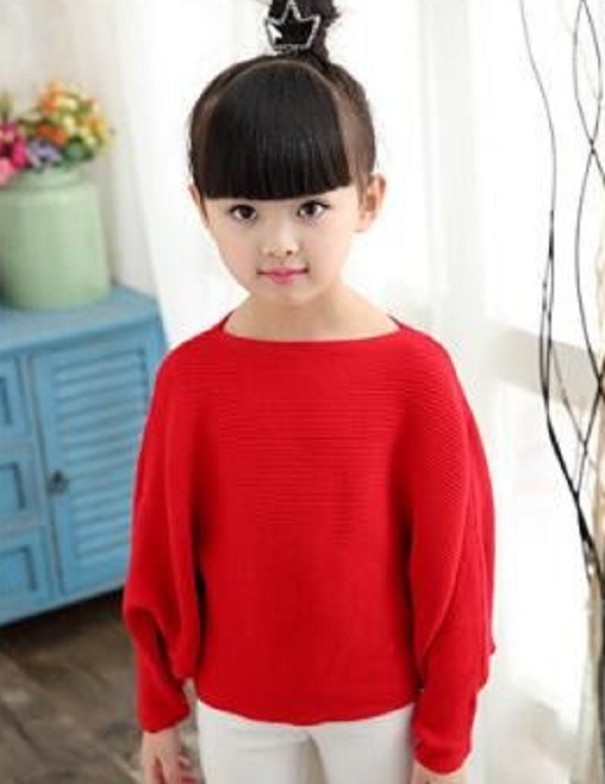 Dievčenské sveter L616 červená 12