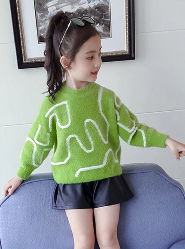 Dievčenské sveter L636 zelená 9