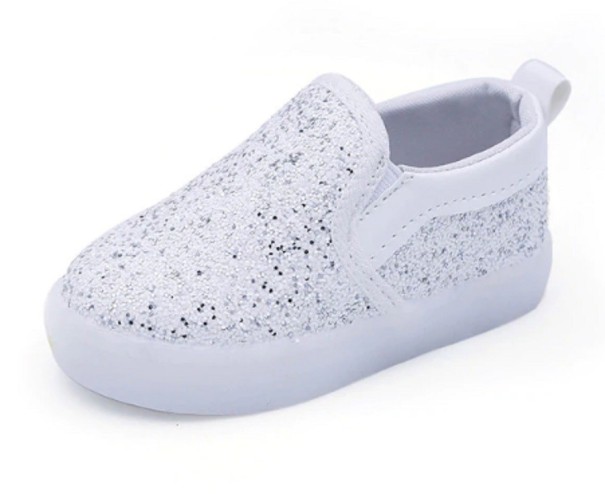 Dievčenské svietiace slip-on tenisky biela 26