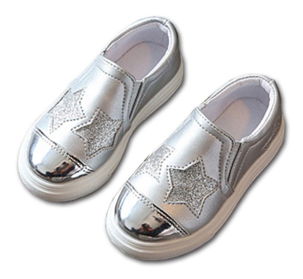 Dievčenské topánky s hviezdami strieborná 28