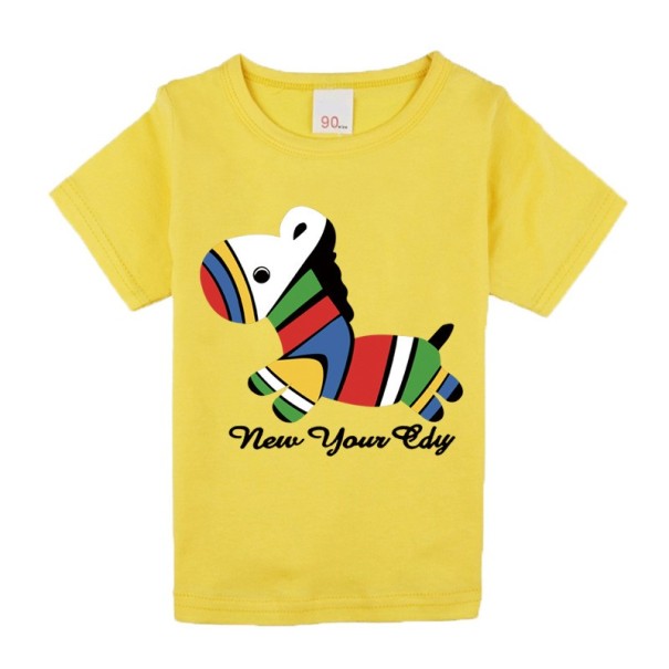 Dievčenské tričko - Farebný kôň J2497 žltá 2