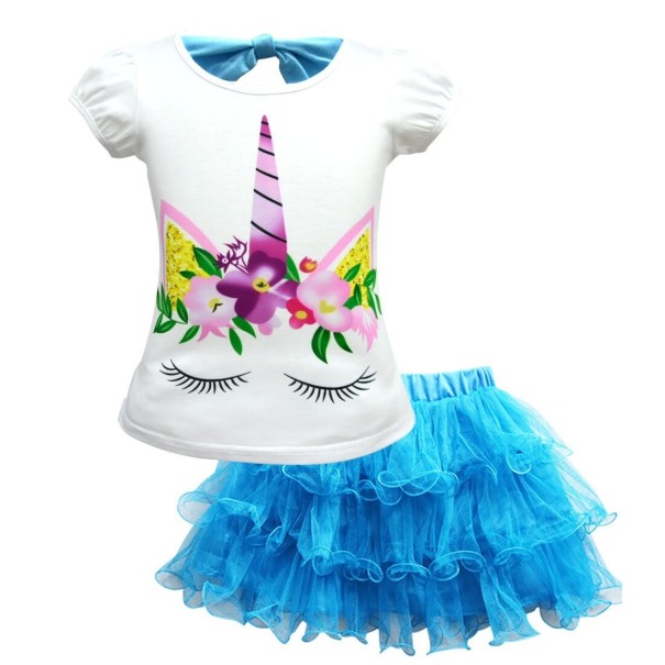 Dievčenské tričko s jednorožcom a sukne L1235 4 A